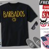 Barbados Sun Drawing Handwritten Text Amber Print Shirt