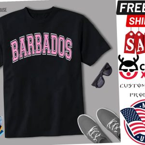 Barbados Varsity Style Pink Text Shirt 1