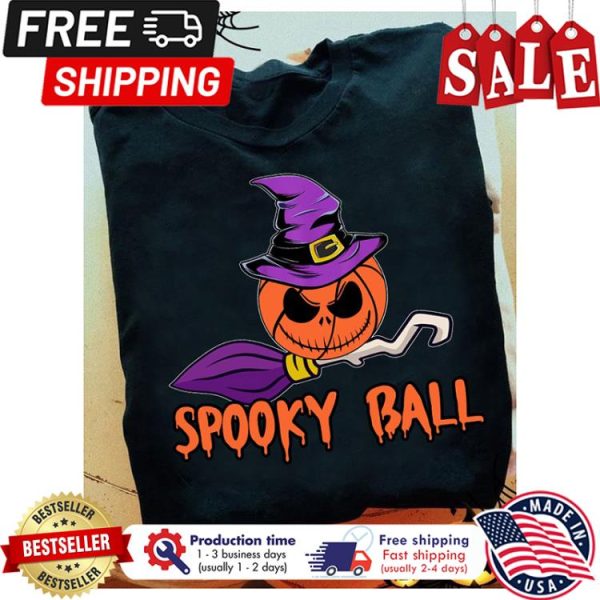 Basketball witch spooky ball halloween shirt