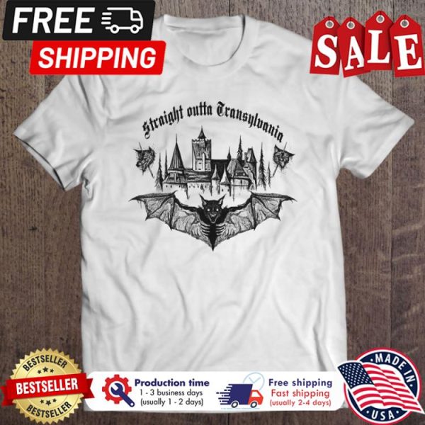 Bat castle straight outta transylvania halloween shirt