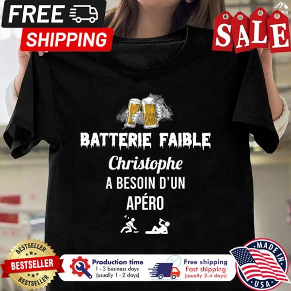 Batterie faible christophe a besoin dun apero shirt