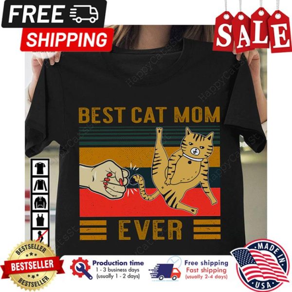 Best cat mom ever vintage shirt