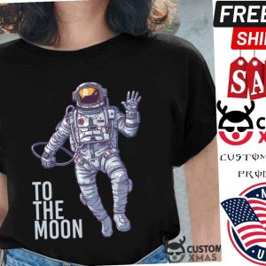 Bitcoin Astronaut To The Moon Light Text Shirt 1