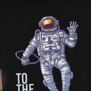 Bitcoin Astronaut To The Moon Light Text Shirt