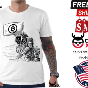 Bitcoin Btc Crypto Cryptocurrency Miner Astronaut Moon Shirt 1