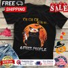 Black cat Jason CH CH CH KI KI KI 6 feet people halloween shirt