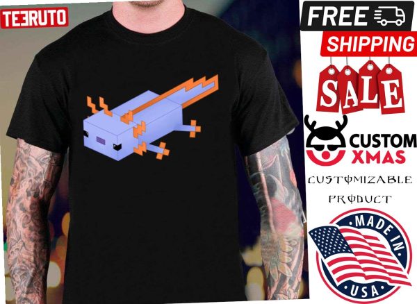 Blue Minecraft Axolotl Shirt