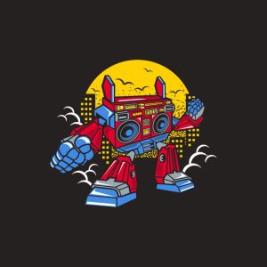 Boombox robot T shirt 2