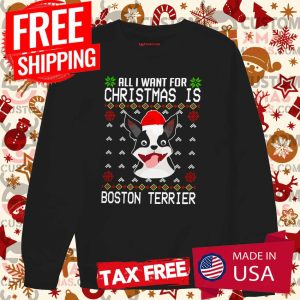 Boston Terrier Mens Christmas Shirts Ugly Christmas Shirt 3