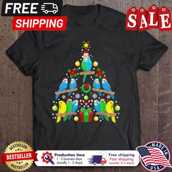 Budgie Tree Bird Christmas shirt