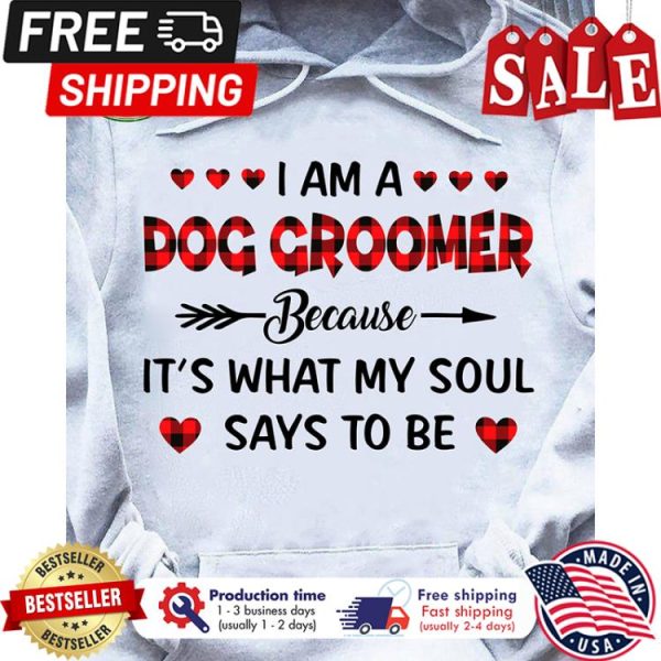 Buffalo I am a dog groomer because its what my soul says to be christmas shirt