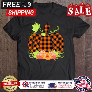 Buffalo Plaid Pumpkin Fall Halloween and Thanksgiving shirt