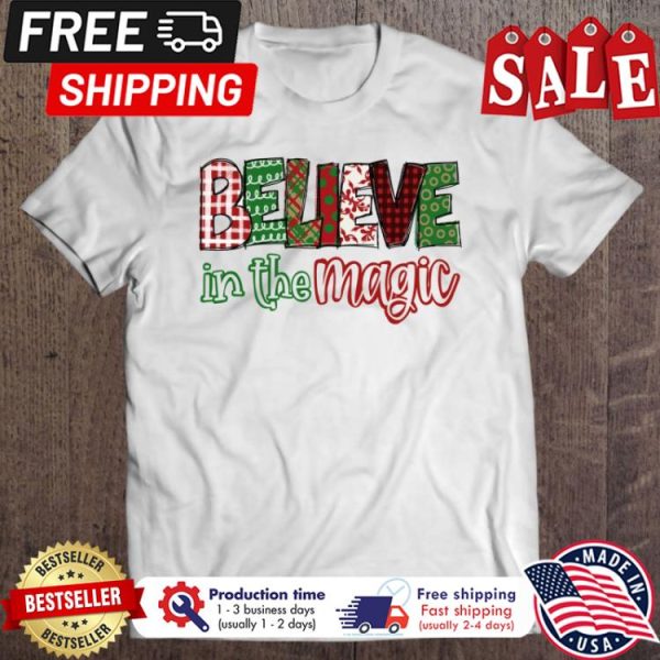 Buffalo plaid Believe in the magic christmas shirt