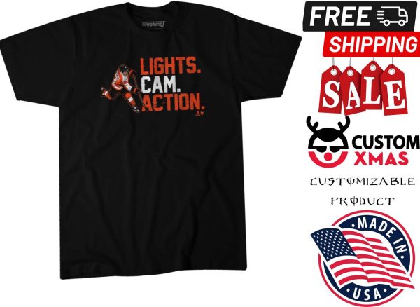 Cam Atkinson LIGHTS CAM ACTION directing wins in Philadelphia Shirt