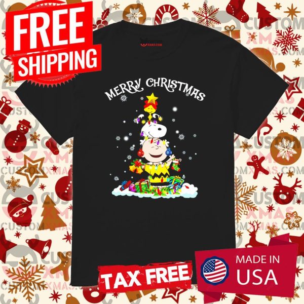 Charlie Brown And Snoopy Snowman Christmas Shirt