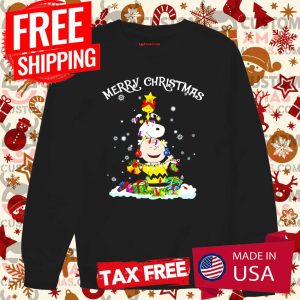 Charlie Brown And Snoopy Snowman Christmas Shirt 3