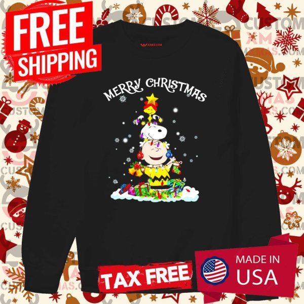 Charlie Brown And Snoopy Snowman Christmas Shirt