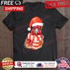 Chicken Santa Hat Merry Christmas shirt