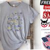 Cottagecore Blue Butterflies Flowes Scandinavian Folk Art Shirt