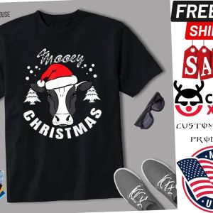 Cow Head Design Mooey Christmas Cow Lover Shirt 1