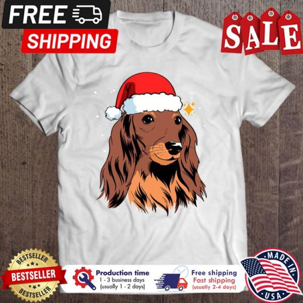 Dachshund Long Hair Santa Christmas shirt