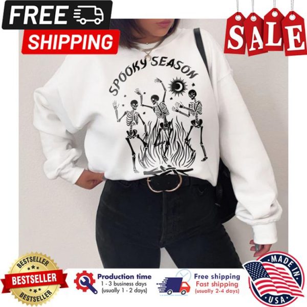 Dancing Skeleton Spooky Season Halloween Fall Spooky Shirt