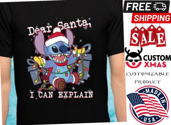 Disney Lilo Stitch Christmas Dear Santa I Can Explain Happy Christmas Shirt