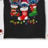 Disney Stitch On Socks Christmas Lights Gift Funny Xmas Holiday shirt