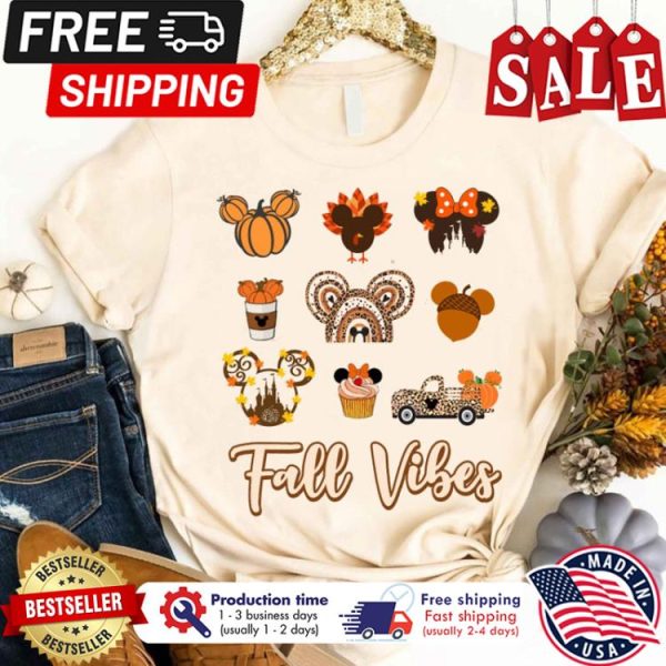 Disney fall vibes thanksgiving shirt