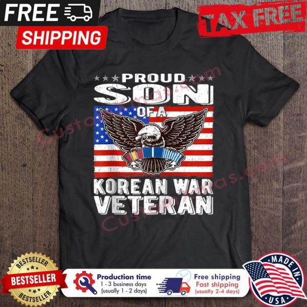 Eagles Proud Son Of Korean War Veteran American Flag Vintage shirt