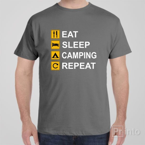 Eat Sleep Camping Repeat – T-shirt