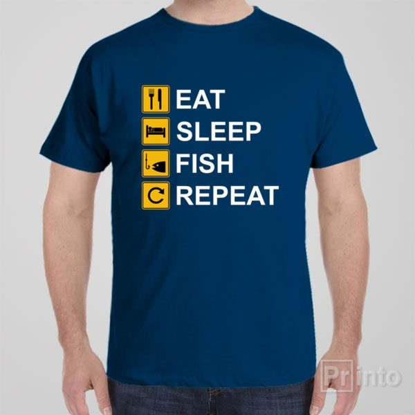 Eat Sleep Fish Repeat – T-shirt