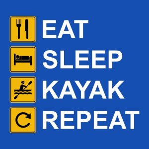 Eat Sleep Kayak Repeat T shirt 2