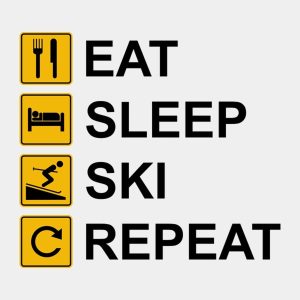 Eat Sleep Ski Repeat T shirt 2