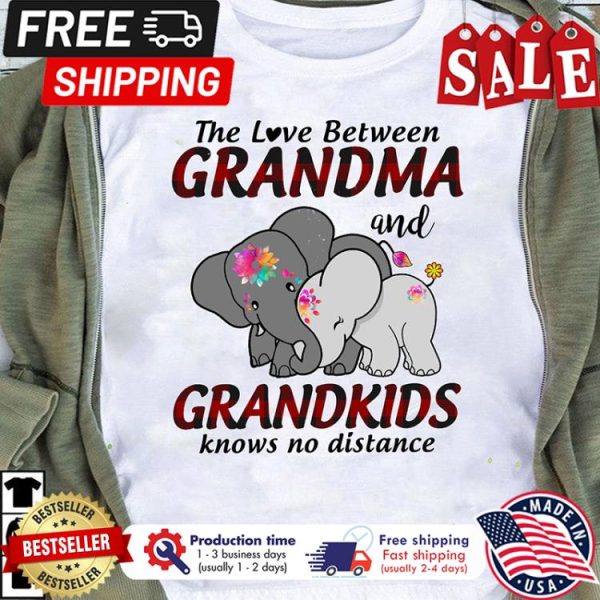 Elephant the love between grandma and grandkids knows no distance shirt