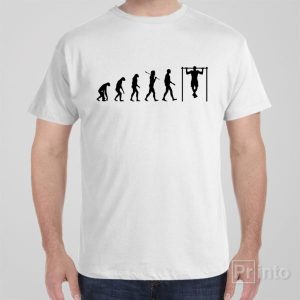 Evolution of Chin ups T shirt 1