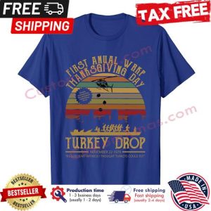 First WKRP Annual Turkey Drop thanksgiving vintage shirt