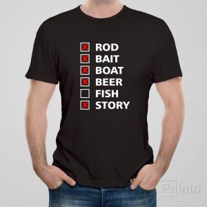 Fishing checklist T shirt 1
