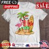 Flamingo  Santa Claus Palm tree pineapple christmas shirt