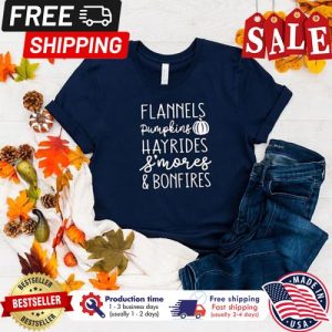 Flannels pumpkins hayrides smores and bonfires thanksgiving shirt