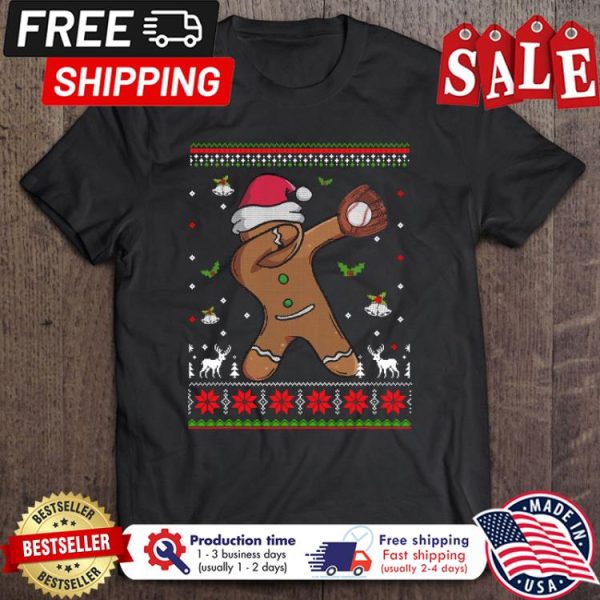 Gingerbread Dabbing basketball ugly xmas christmas shirt