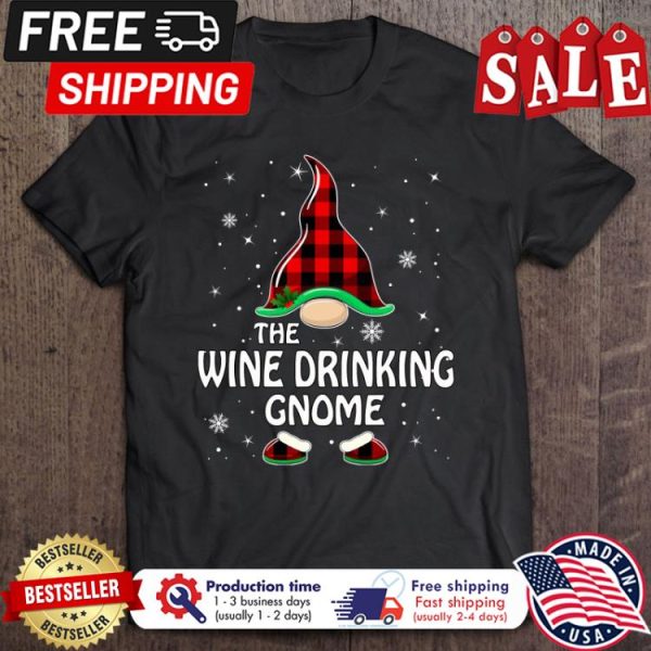 Gnome the wine drinking gnome christmas shirt