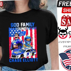 God Family Country Chase Elliott American Flag Shirt
