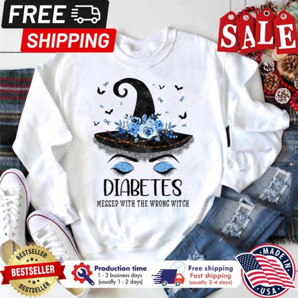 Grandma witch diabetes messed with the wrong witch halloween diabetes awareness shirt