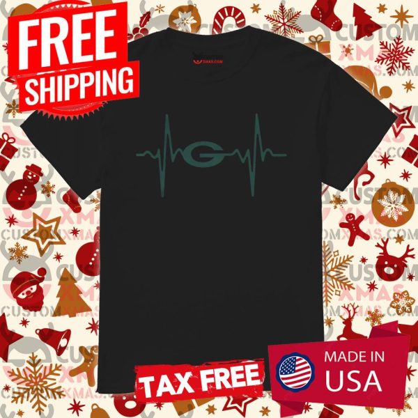 Green Bay Packers Heartbeat American Football Team Shirt