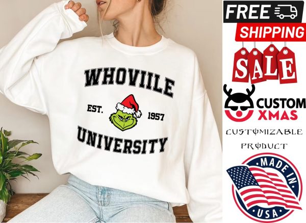 Grinch Whoville University Merry Grinchmas shirt