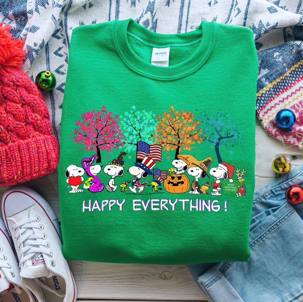 Happy Everything Peanuts Christmas T-shirt, Christmas 2021 shirt, Celebrate Christmas Thanksgiving Gift shirt, sweatshirt