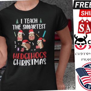 Hedgehog Christmas I Teach The Smartest Hedgehog Christmas Shirt
