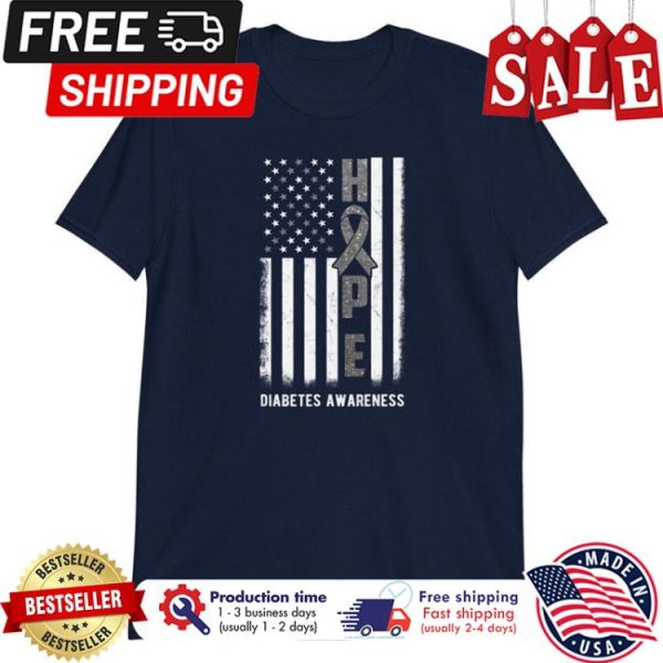 Hope diabetes awareness american flag shirt