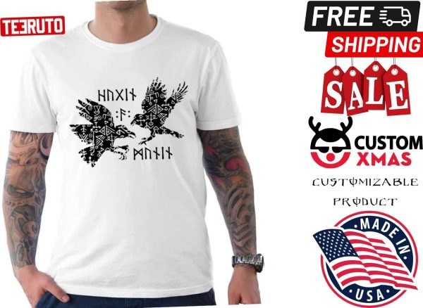 Huginn And Muninn Ravens Viking Fan Odin Scandinavian Mythology Celtic Shirt